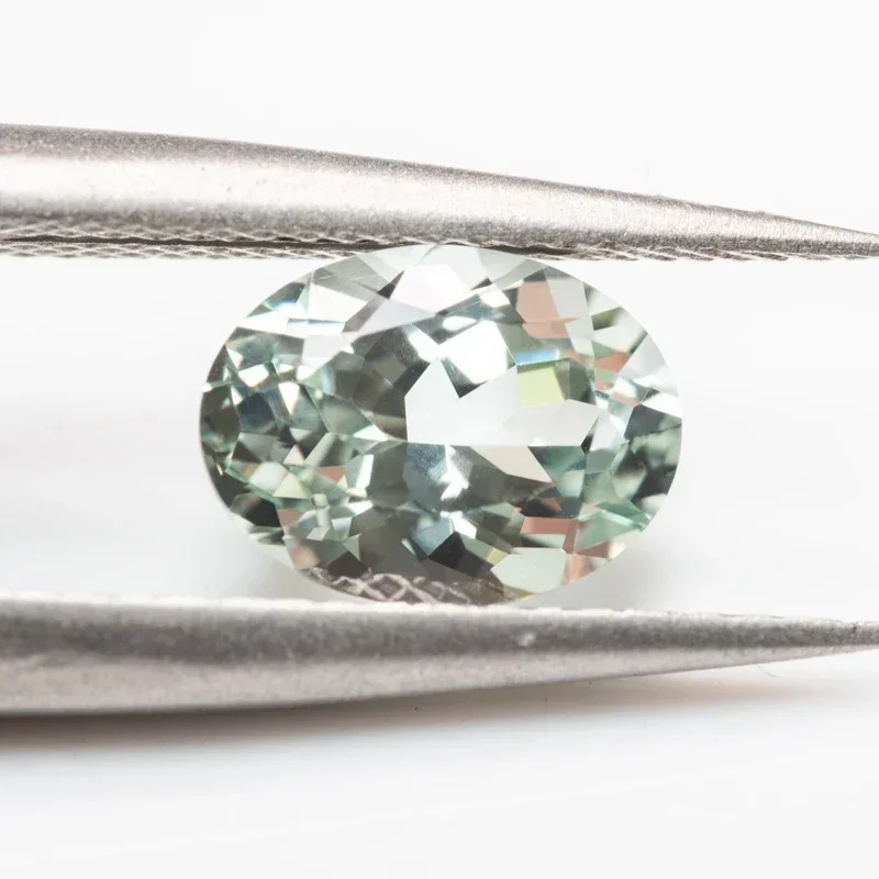 Lab-Grown Green Sapphire Oval Cut Gemstone for Jewelry Making, Optional AGL Certificate Included