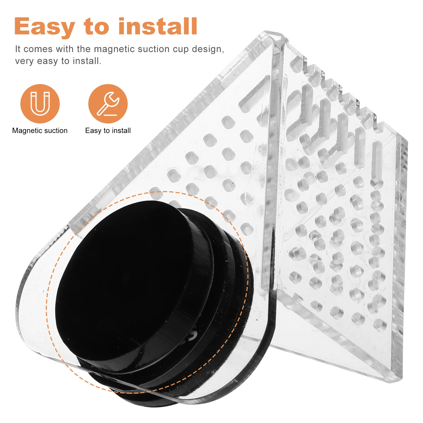 

Magnetic Aquarium Feeder Acrylic Fish Food Holder Strong Suction Cup Easy Clean Compact Size For Fish Tank Red Worm Container