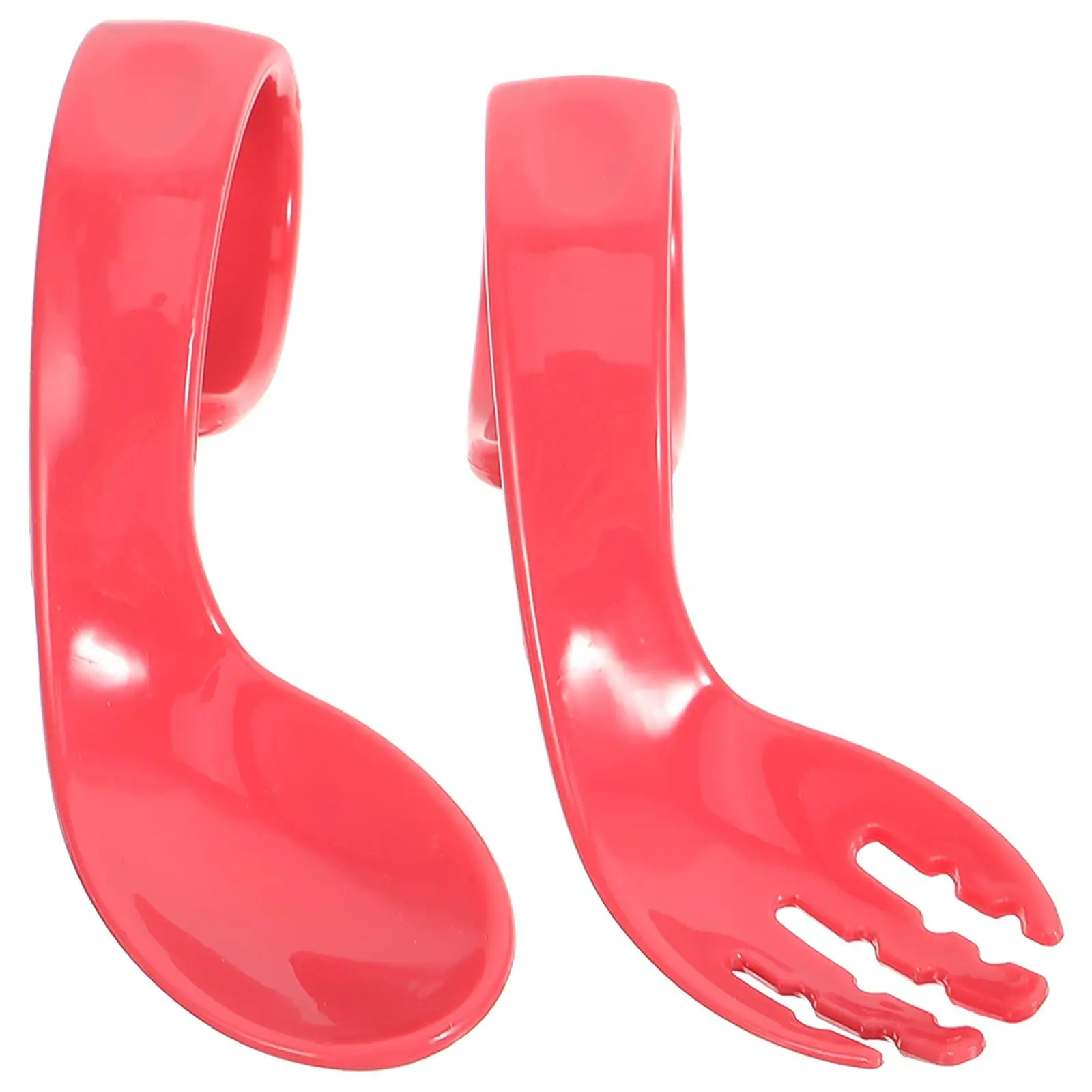 

Вилка для кормления ребенка, изгибная головка, ложка, набор столовых приборов для малышей, розовый цвет, обеденная посуда, тренировочная посуда, безопасный для новорожденных, ПП