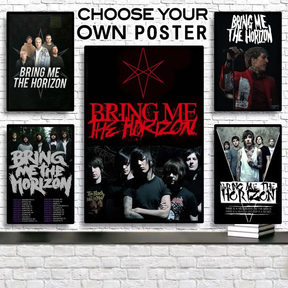 

Band B-Bring Me The H-Horizon Painting Calligraphy Frameless Canvas Wall Art Perfect For Hallway Home Decoration Holiday Gifts