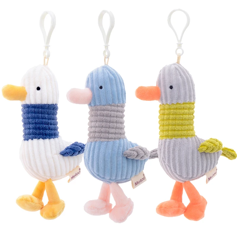 Kawaii Keychain Cute Cartoon Animal Stuffed Toy Duck Doll Bag Charm with Hook Pendant Key Chain Accessories Gift