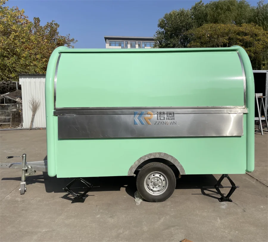 Hot Sale 2.8m Snack Cart Hot Dog Burger Coffee Trailer Customizable Street Food Trailer