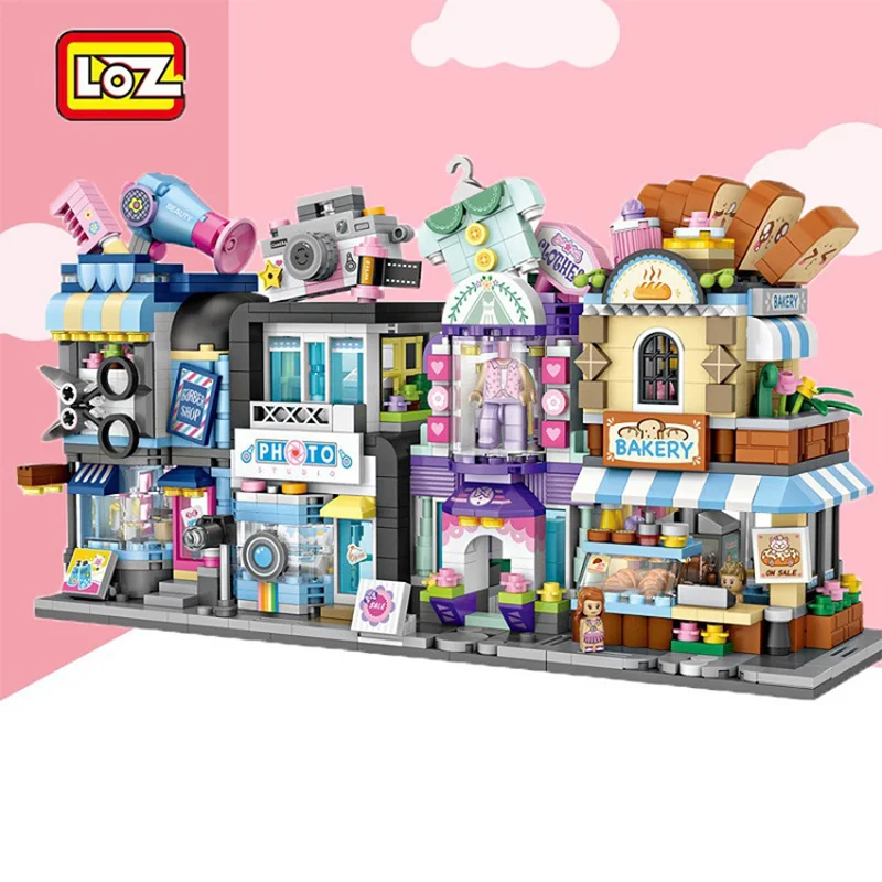 Mini Street View Building Blocks para Crianças, DIY, House Toy, Educacional, Montagem