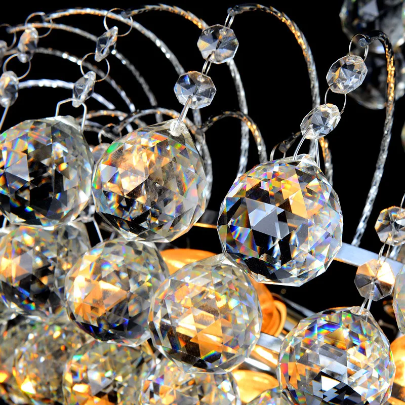 مصباح غرفة النوم الدافئ الكريستالي LED لغرفة المعيشة الأوروبية مصباح غرفة الطعام الرومانسي