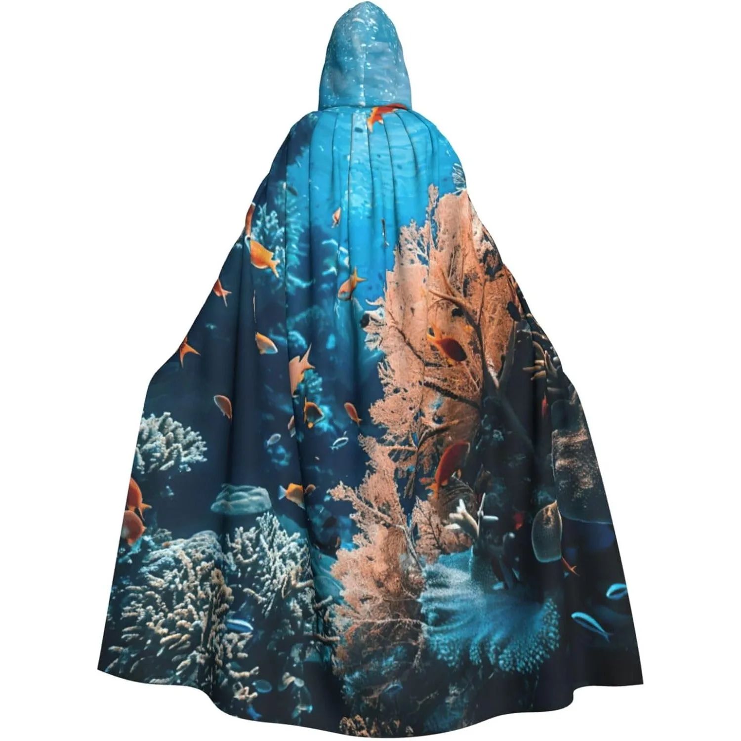 

Плащ с капюшоном для взрослых с принтом кораллового рифа и накидкой ведьмы на Хэллоуин, Рождество, костюм, товары для вечеринок