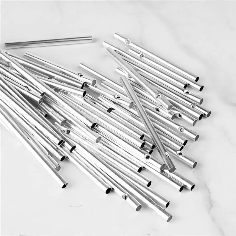 DT19 Wind Chime Tubes 90PCS Aluminum Empty Tubes with String for DIY Wind Chime Making Crafts
