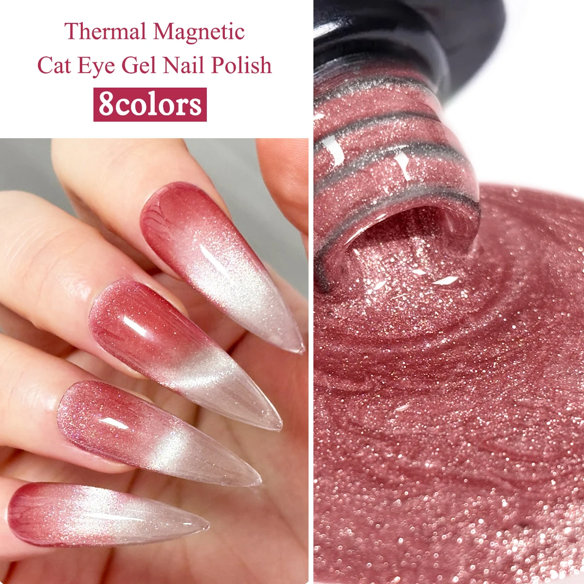 0,24 Unzen temperaturwechselnder Gel-Nagellack, semi-permanenter Dip, wärmeempfindliche Nail-Art-Beschichtung, langanhaltendes Finish.