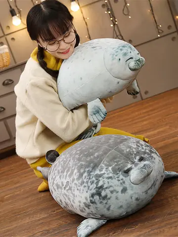 Coussinets en peluche 3D, nouveauté, mignon, vie réelle, Lion de mer, jouets en peluche, sceau souple, peluche, pendaison de crémaillère, oreiller de maintien pour fête