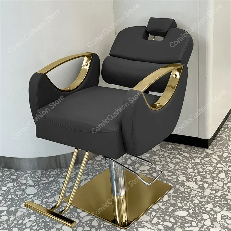 Comfortable Stylist Barber Chairs Barbershop Rolling Metal Chair Vanity Professional Swivel Silla De Barberia Luxuy Furnitures