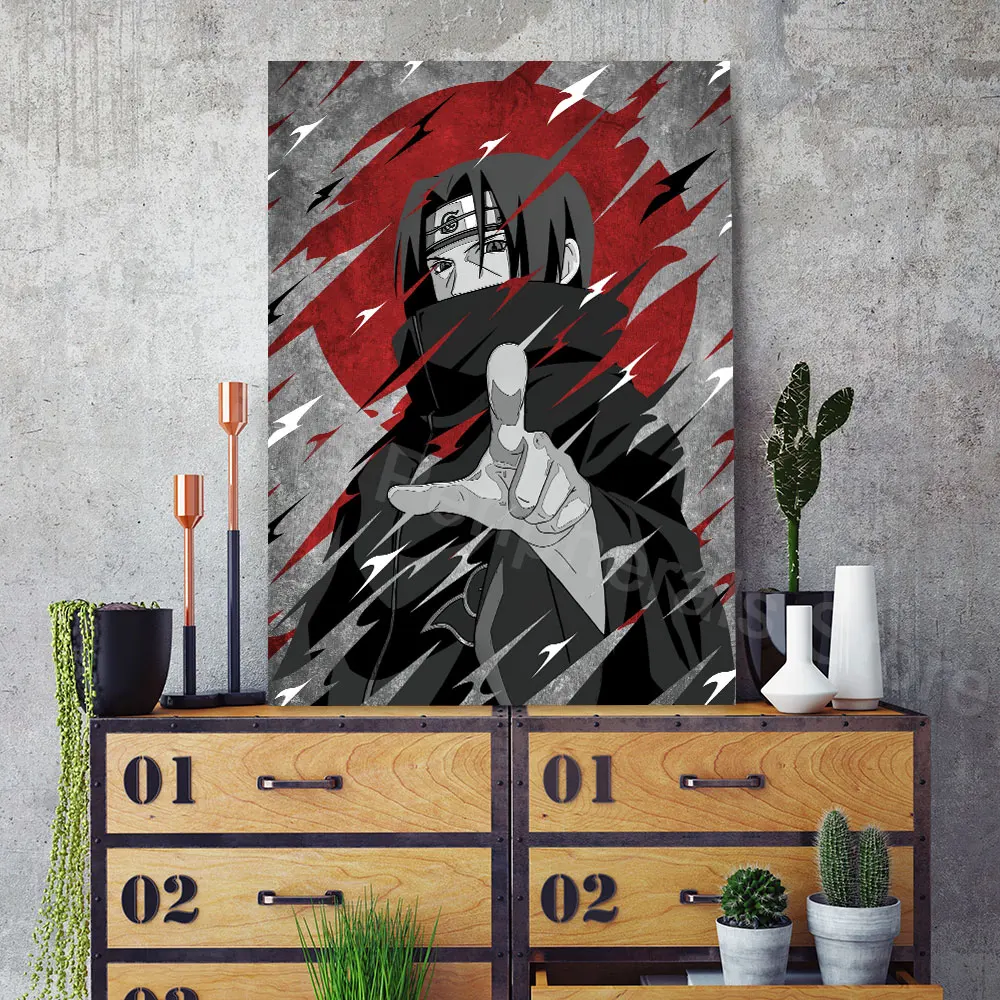 NarAAVintage Figures Posters for Wall Canvas Painting, Peripharrate Picture, Kakashi, Itachi Picture, Modern Anime, Bedroom Decor