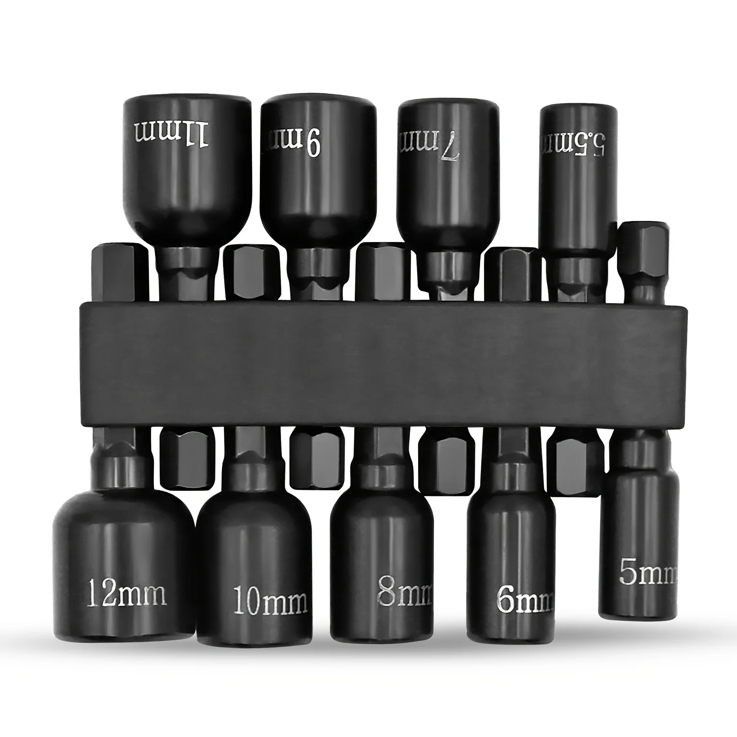 Jeu de tournevis à écrou électrique, 9 pièces, forets à douille hexagonale métrique, adaptateur de mandrin, jeu de douilles à clé hexagonale électronique avec tige hexagonale de 1/4 de pouce