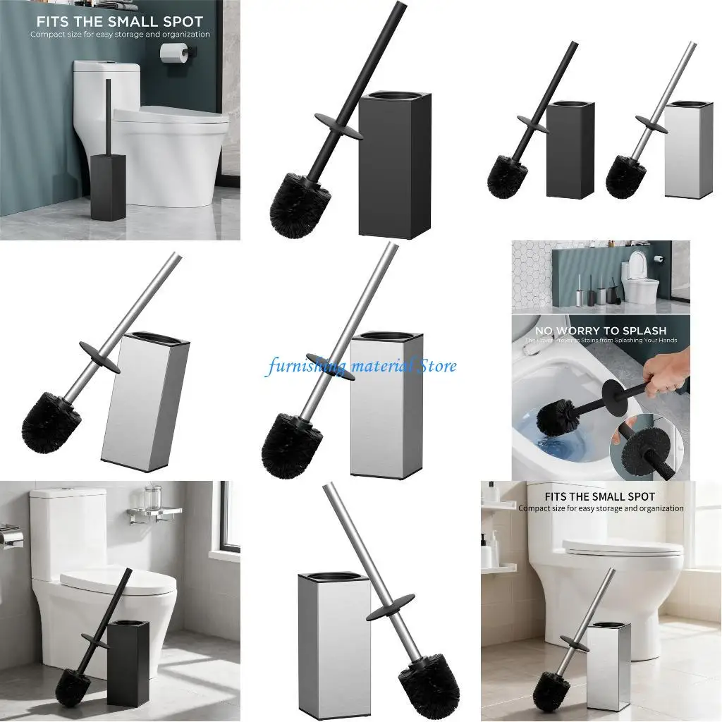 

Y5GD Soft Bristles Toilet Brush & Holder Bathroom Toilet Bowl Brush Easy to Clean