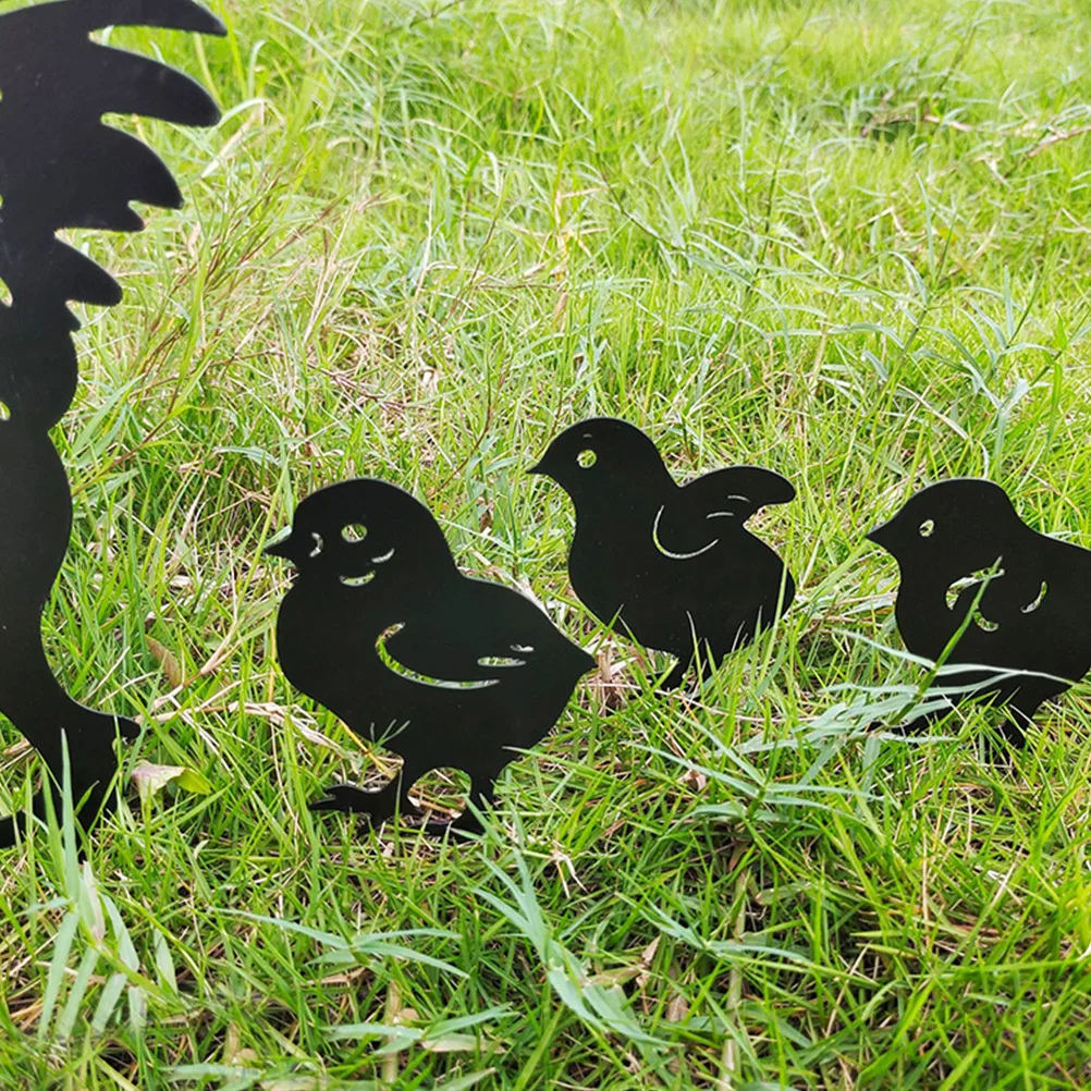 

1 set 1 Set Of Metal Hollow Out Hen Stakes Iron Animal Decor For Garden Yard Easter Gifts Outdoor Decorations Gardening Supplies