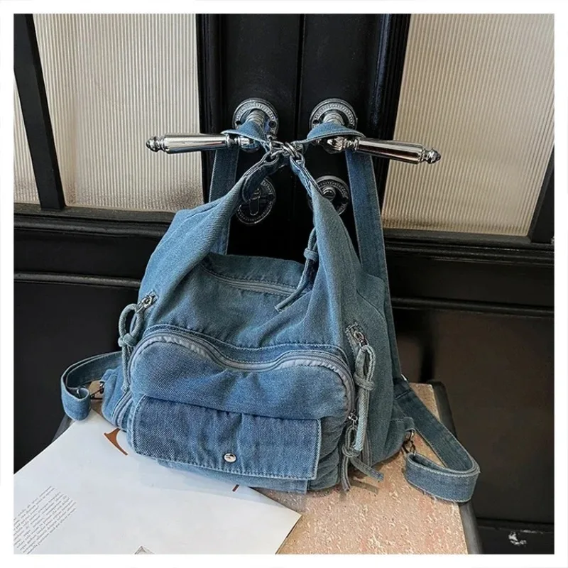 

Denim Solid Color Trendy Shoulder Bag High Quality Fashion Bags Female 2025 Hot Sale Large Capacity Versatile Crossbody Bag