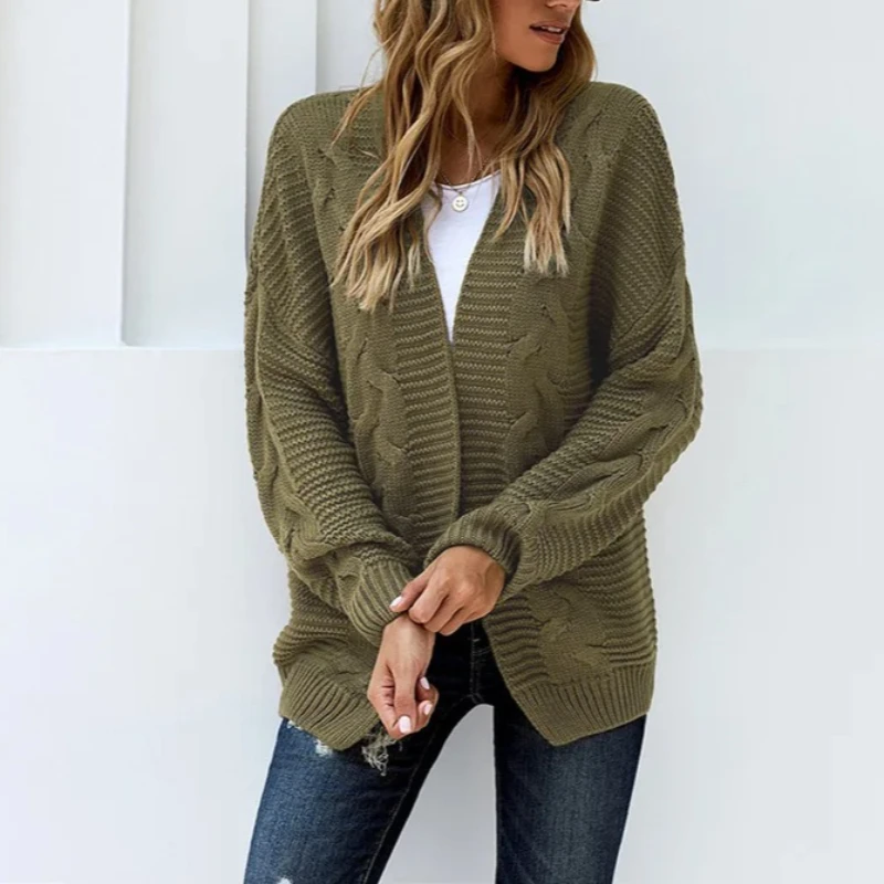 2026 Cardigan Women Coats Sweaters Knitted Bat Sleeve Casual Loose Jumpers Y2k Streetwear Elegant Open Stith Autumn Winter