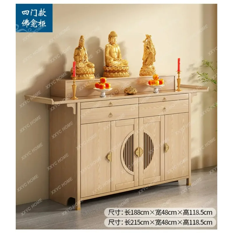 XXModern Luxury Solid Wood Buddhist Altar Table Home Shrine Cabinet for Buddha Statue Living Room Worship