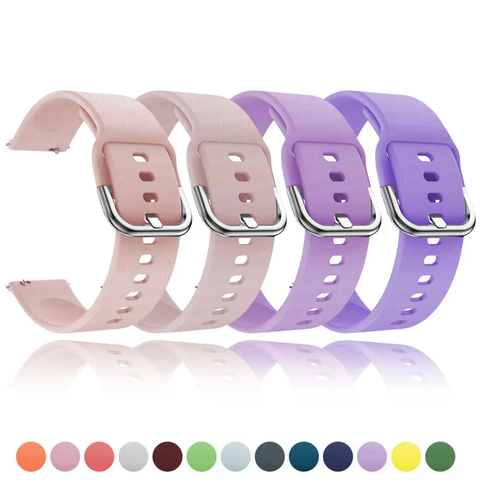 4PCS 20mm 22mm Strap For Samsung Galaxy Watch 7/6/5/pro/3/4/6 Classic 43mm 47mm/Active 2 Silicone Sport Bracelet Amazfit GTR 2 3