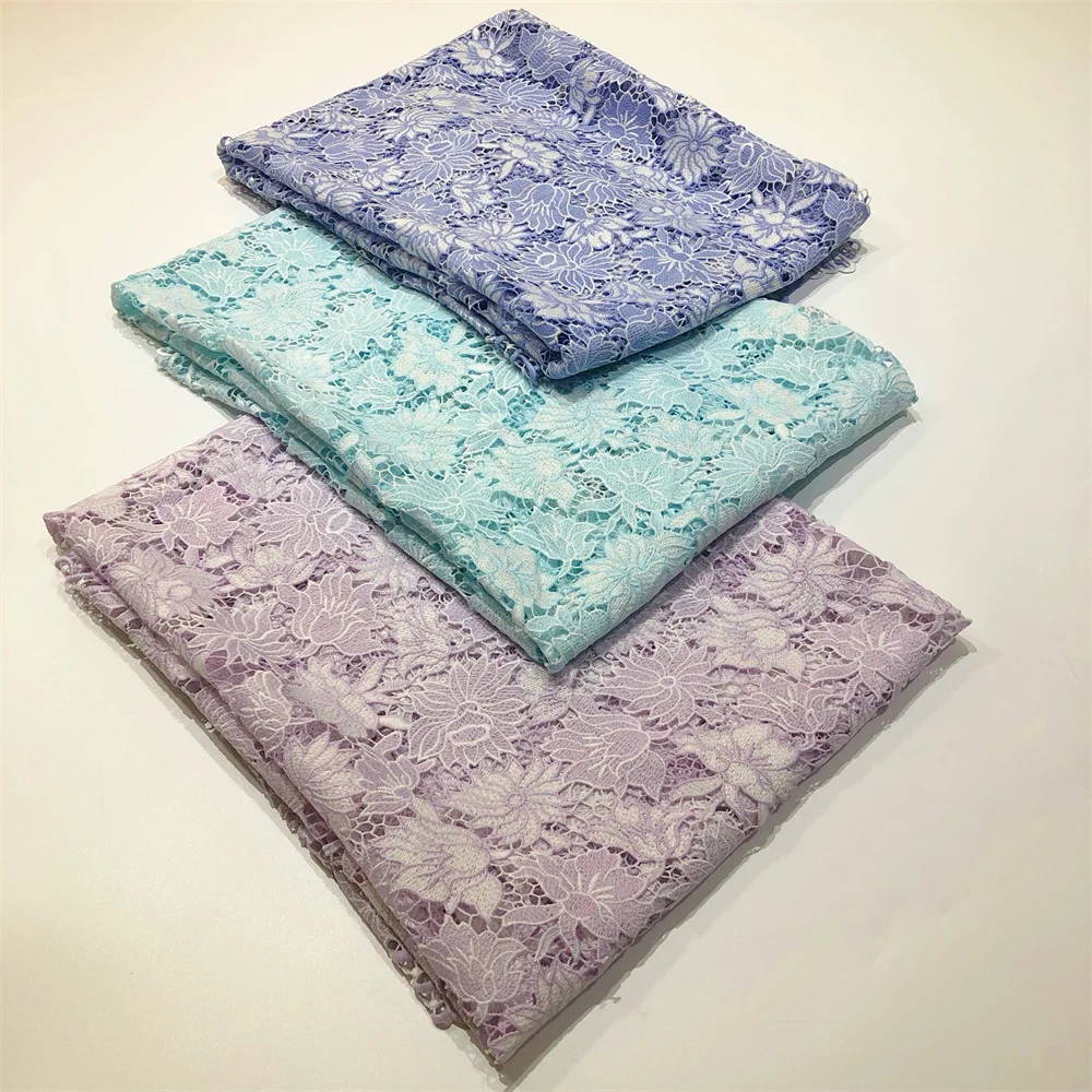 Neuer Stil Afrika Spitzenstoff 2026 Hochwertige Spitze Wasserlösliche Bestickte Modische Weiche Spitze 5 Yards – Detail 6
