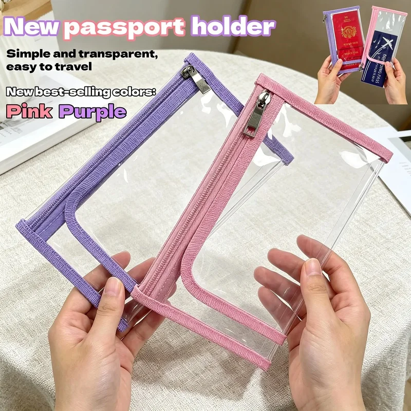 Clear PVC Cosmetic Bag - Waterproof Transparent Travel Toiletry Pouch, Portable Makeup & Passport Organizer for Women Men