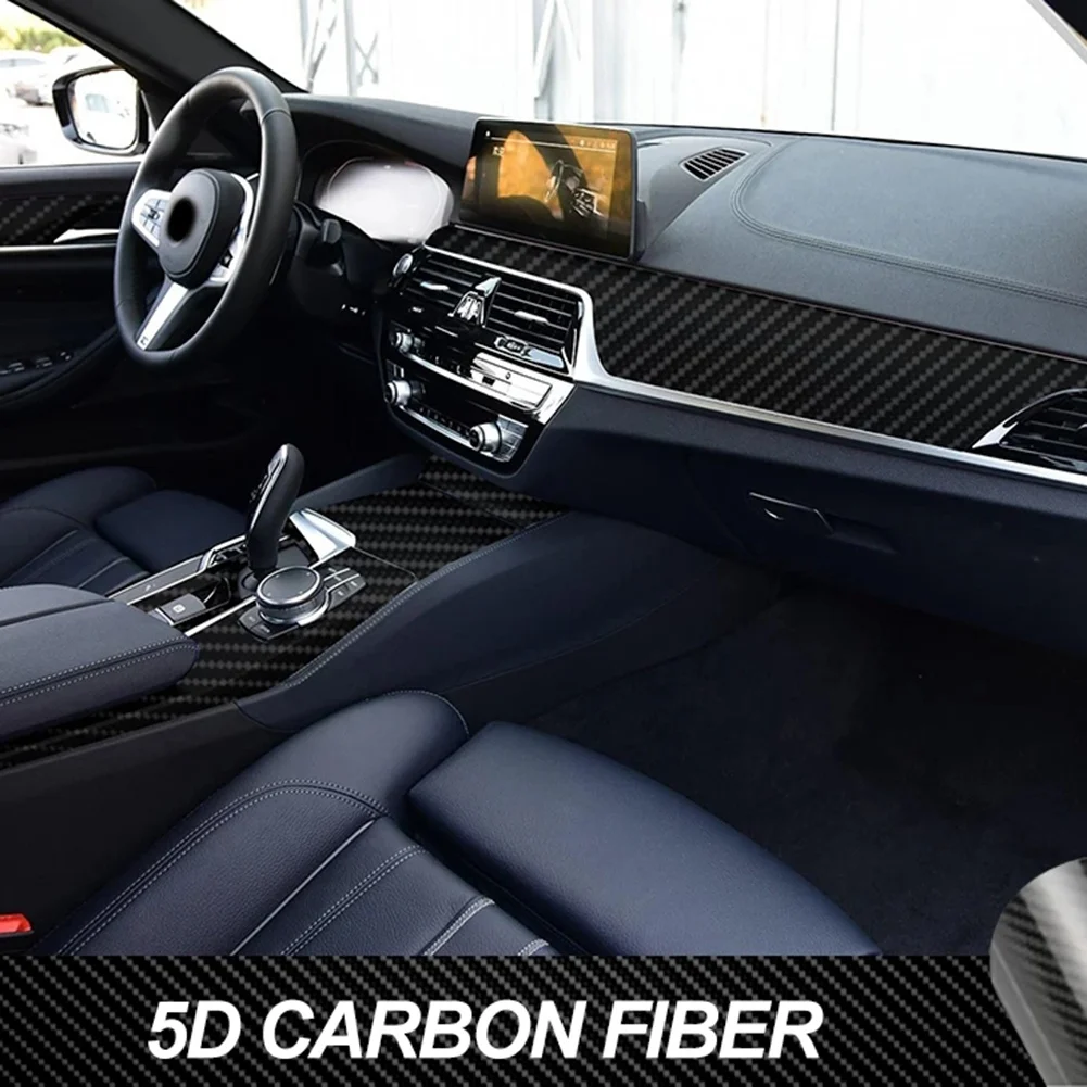 Car Interior Trim Protective Film Decoration 5D Carbon Fiber Vinyl Sticker for-BMW 5 Series G30 G31 2018-2022 LHD