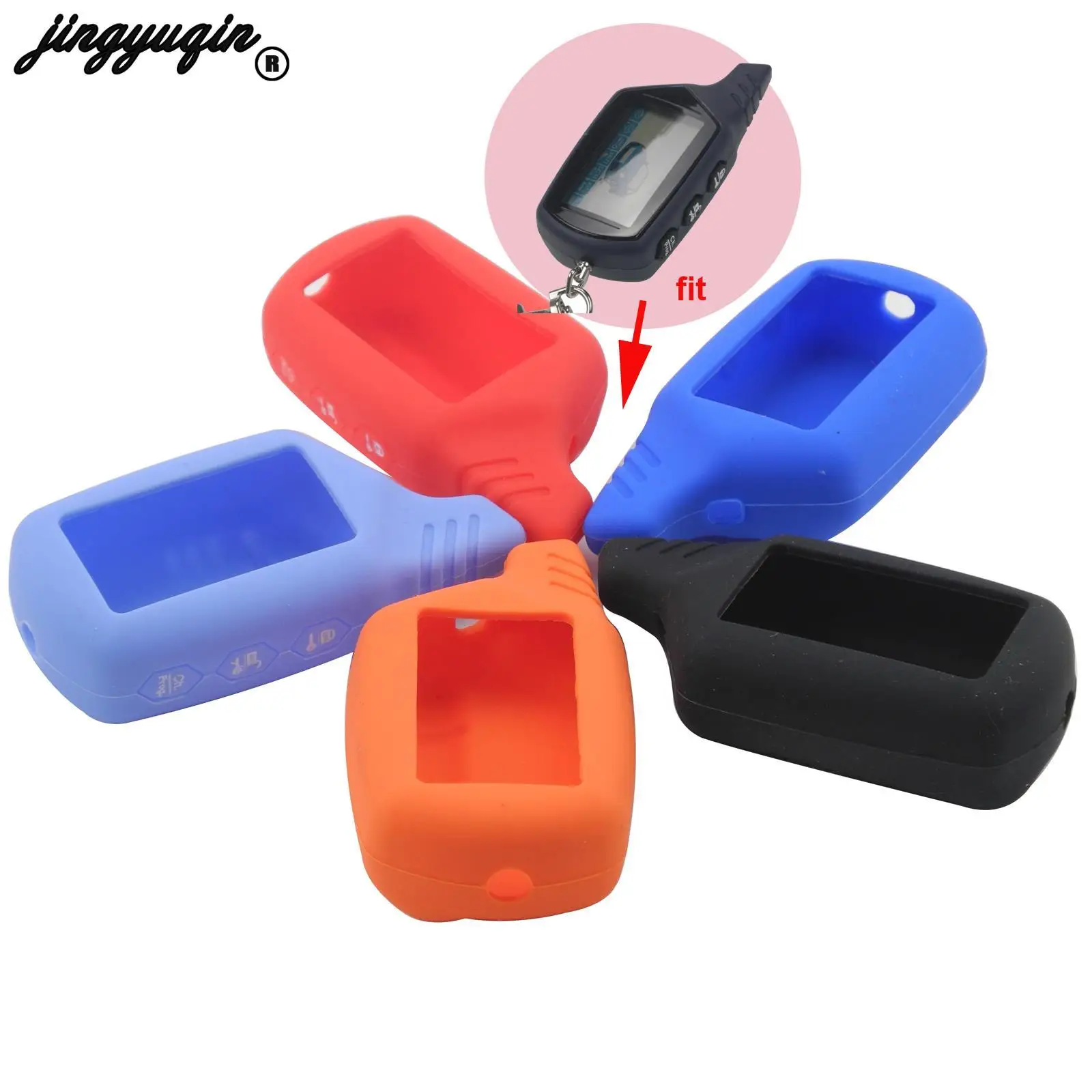 jingyuqin B9/B6 Silicone Case Key Cover for Starline B91/B61/A91/A61 KGB FX-5 Jaguar ez-one LCD Keychain Car Remote 2 Way Alarm