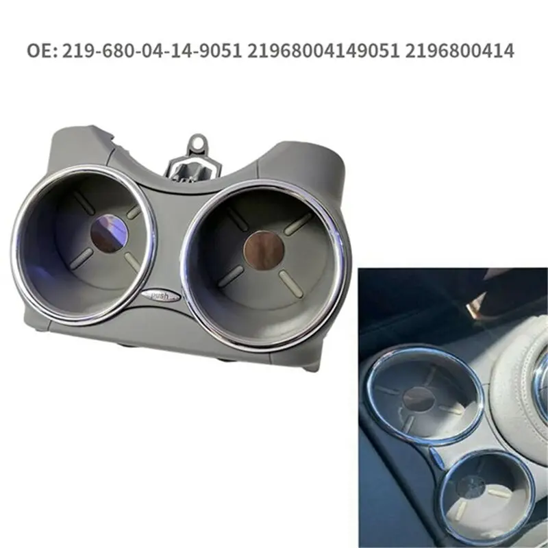 A30P-For Mercedes Benz W219 C219 CLS500 CLS63 2006-2011 Compatible Car Cup Holder Grey Dual Bracket Drink Bottle Hold 2196800414