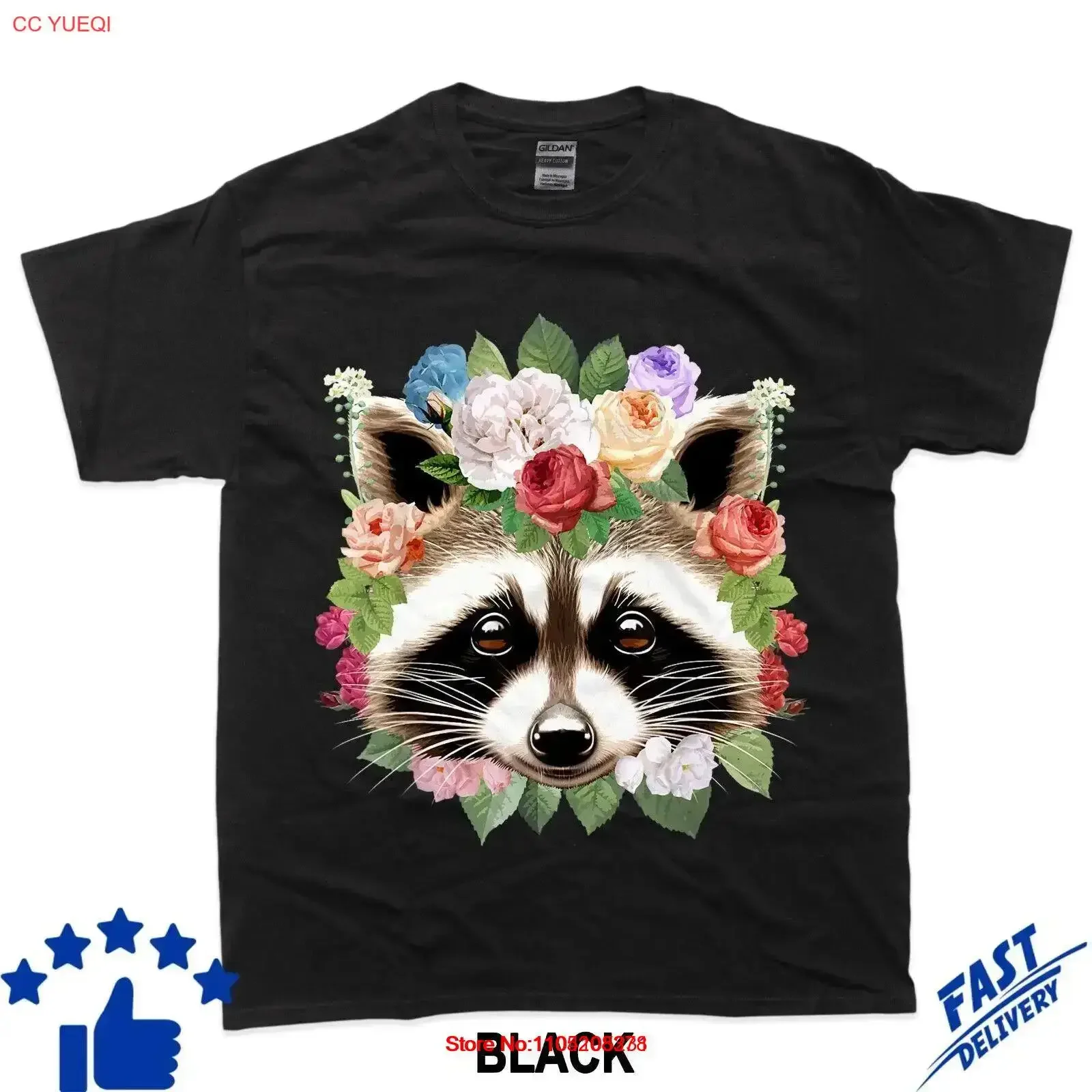 Cute Raccoon Art For Women Girls Kids Racoon Lover T Shirt vintage Washed Versatile Casual Comfortable Soft
