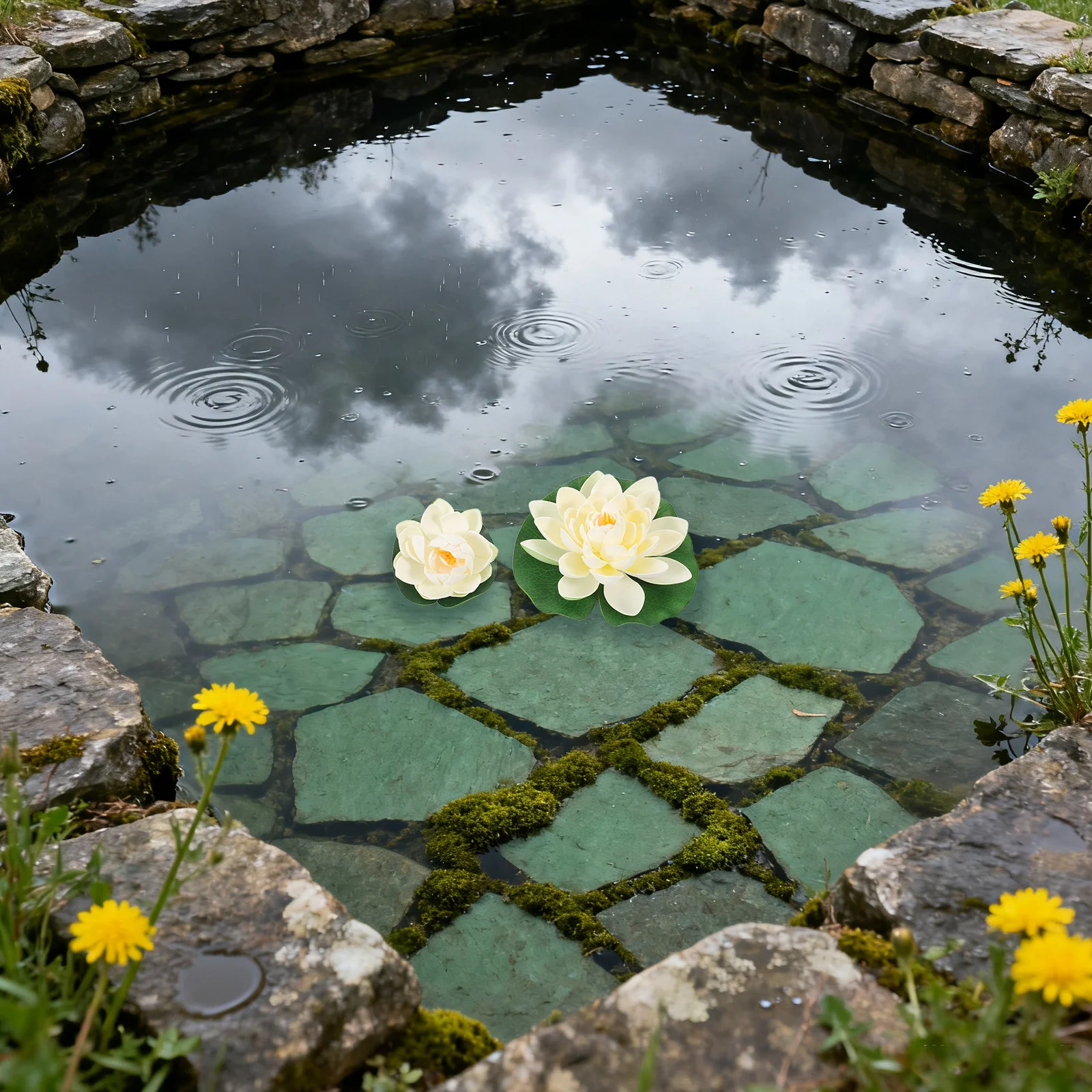 6Pcs Künstliche Lotus Blume Realistische Schaum Schwimm Seerose Pad Teich Ornament Garten Pool Dekor Aquarium Aquarium