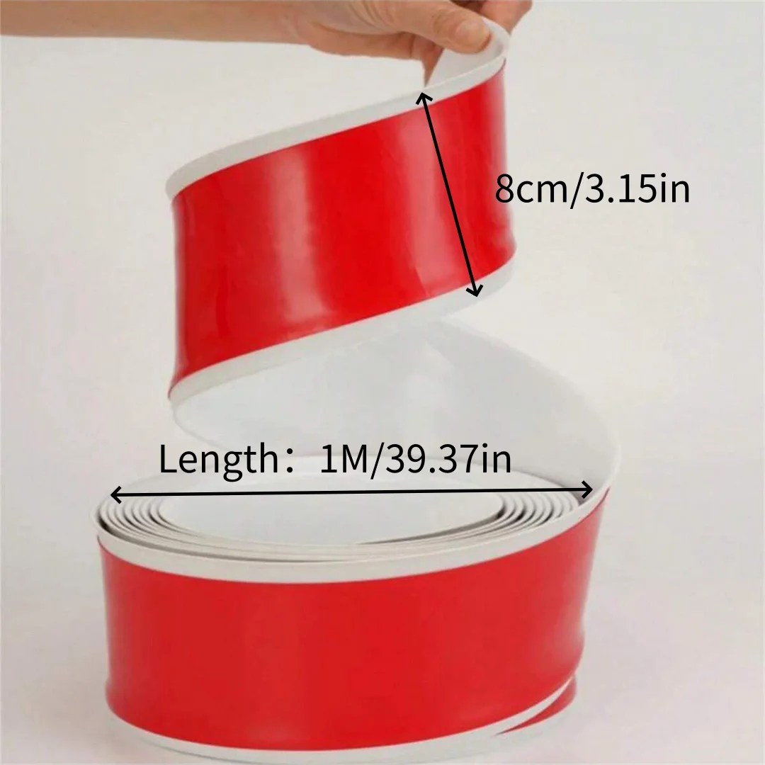 1PC 1/2/3M Flexible PVC Wall Skirting Line Self-Adhesive Thick Edge Sealing Strip Decorative Border Molding for Living Room Wall