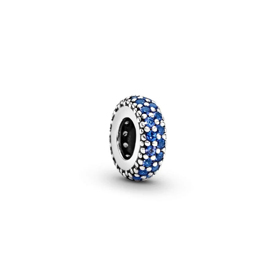 Europeans DIY Sparkling Clear，Blue，Rose gold，Green Sparkle Spacer Charm Bead Fit Original 925 Sterling Silver Bracelet Jewelry image 3