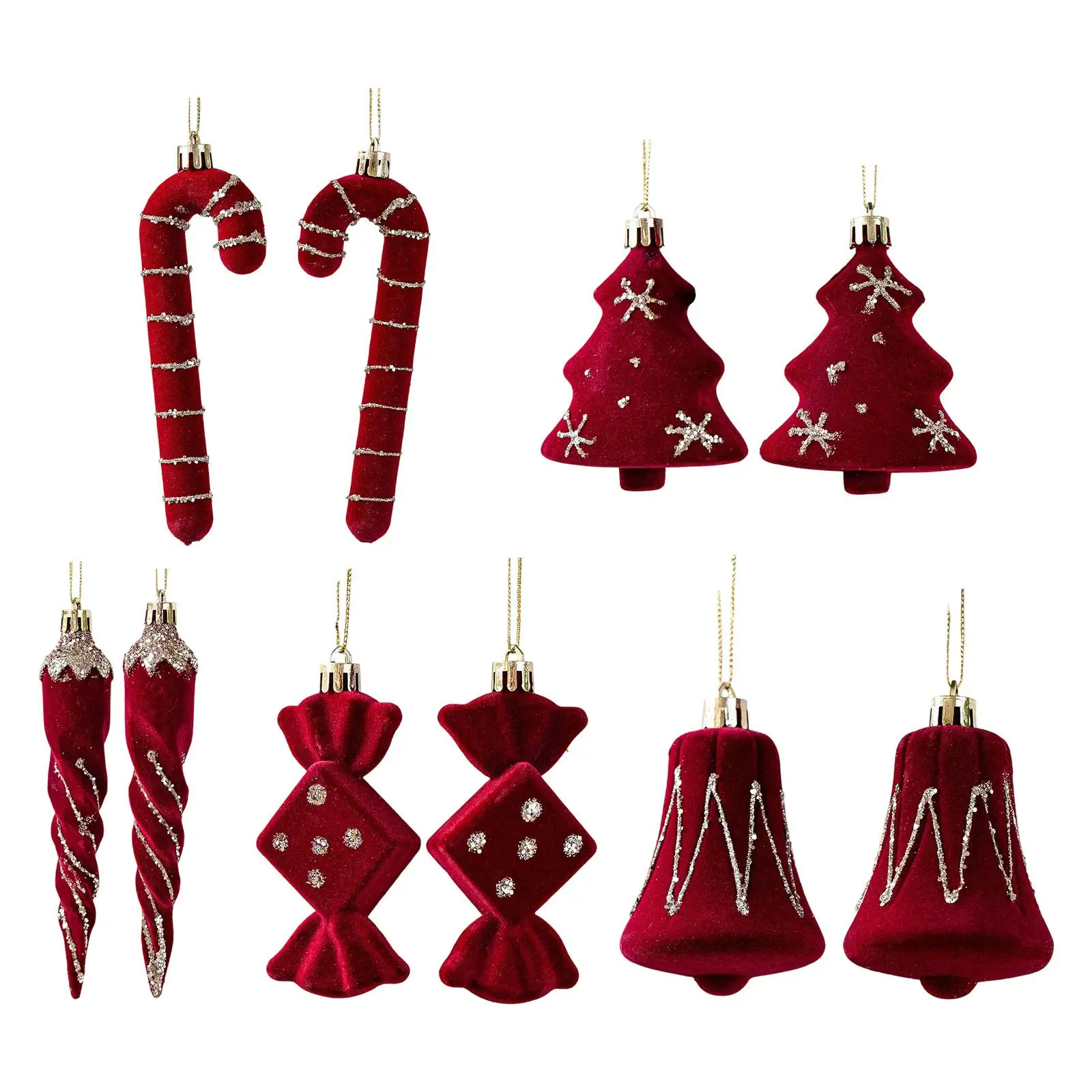 2x Christmas Tree Hanging Decorations Home Decor Christmas Baubles Xmas Tree Decor Pendants for Housewarming Holiday Garden Wall