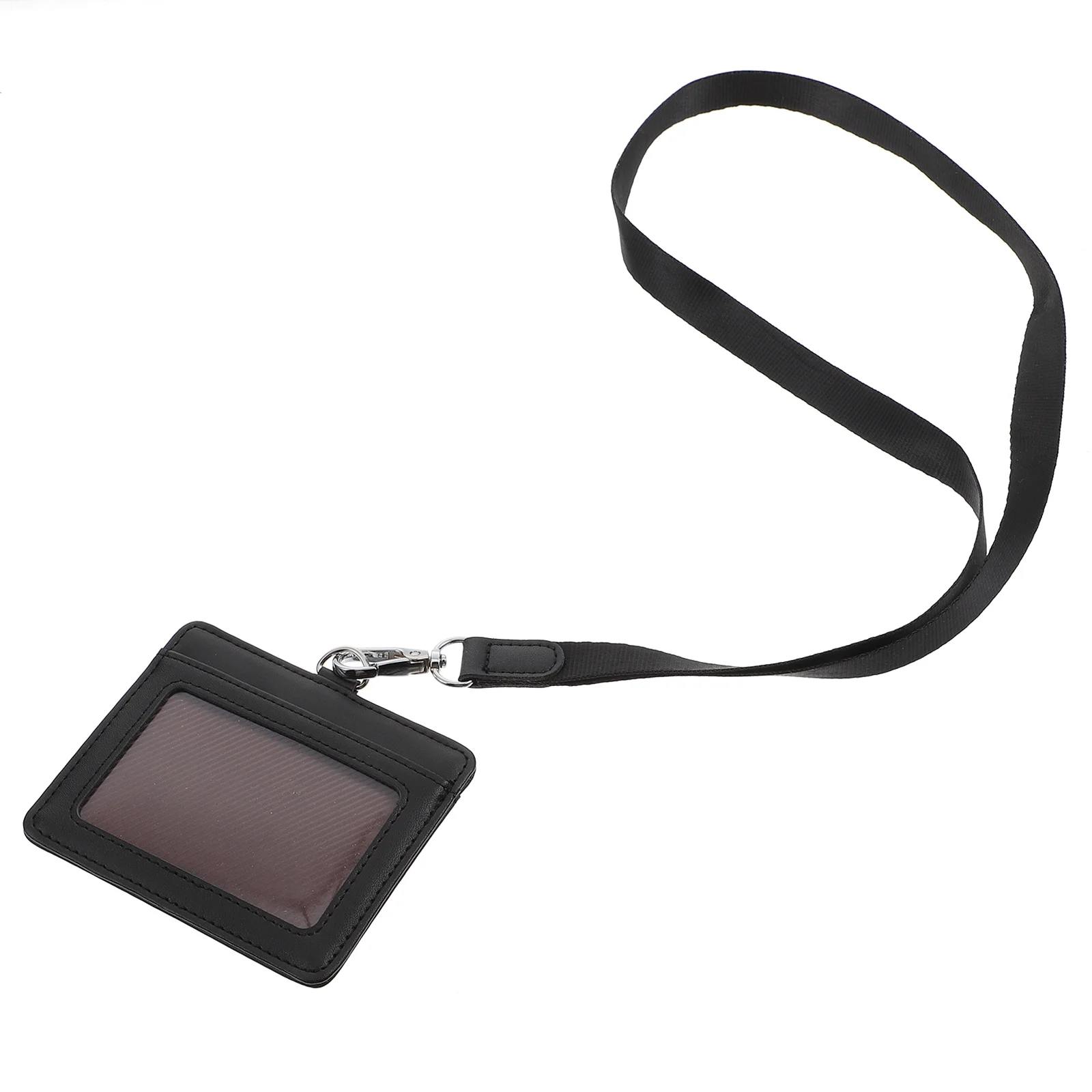 

Pu Id With Lanyard Work Protector Multi-Function Portable For Students Transparent Lightweight Name Slot Access Cards Holder