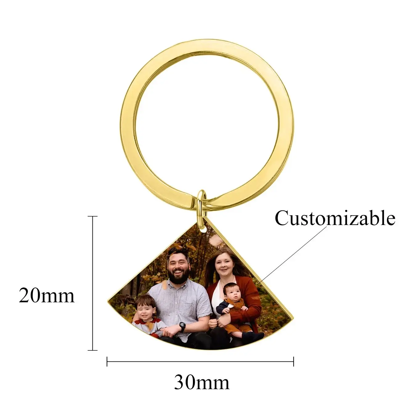 

MYDIY Custom Photo Keychain Custom Sector Shape Keychain Baby Photo family Family Portrait Images Personalized Gifts 2021 Trend