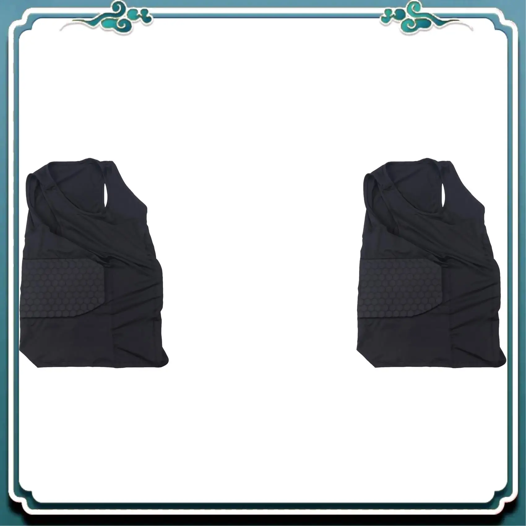 

Reliable 2X Men's Rib Protector Padded Vest Compression Shirt Training Vest With 3-Pad For Football Soccer L