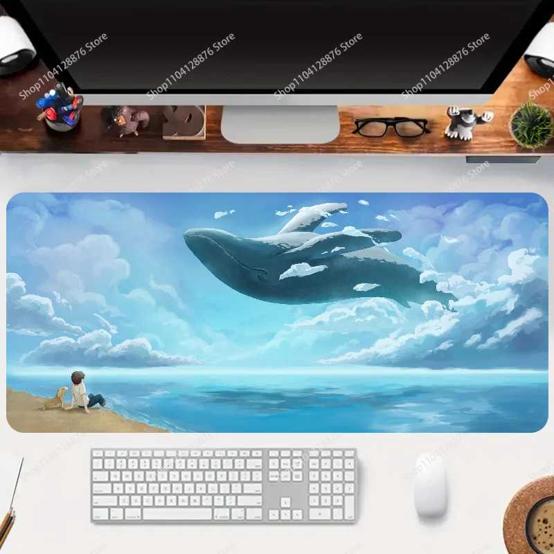 Cartoon Whale Non-slip Mouse Pad Suitable For Office Computers Laptops E-sports Game Desk Mats XXL Keyboard