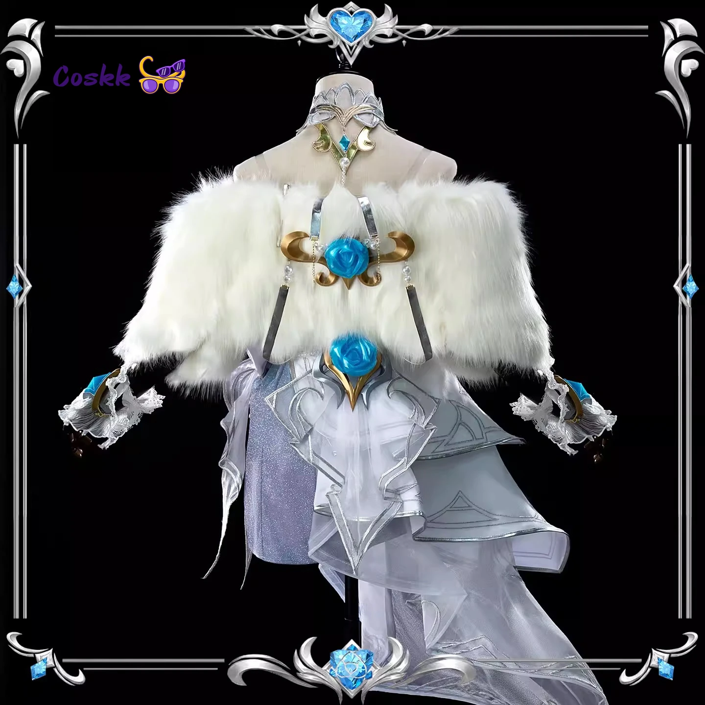 Game Crystal Rose Ahri‌ Cosplay Costume Women Colorful Dress Carnival Halloween Christmas Anime Role Play Outfit - view 4