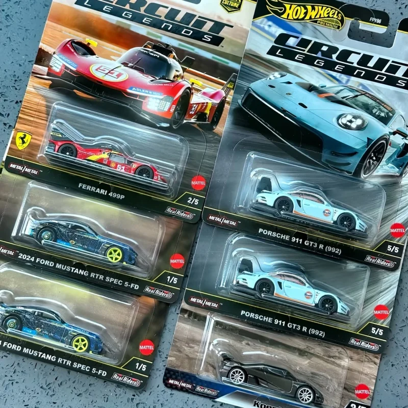 Original Hot Wheels Car Culture Series Ferrari Porsche Mustang Subaru 2025 K Case (Mix 5) Circuit Legends Premium 1:64 Die-Cast