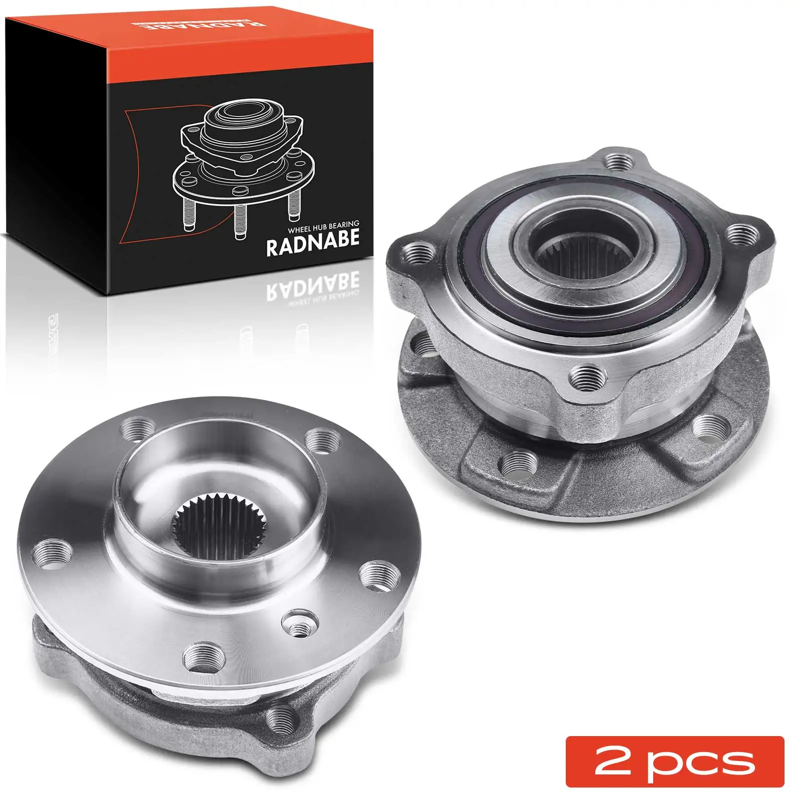 Frankberg 2x Radnabe Radlagersatz Vorderachse beidseitig für BMW X5 X6 3.0L 4.4L 4.8L 2.0L 2006-2019 31206783747 513312 BR930800