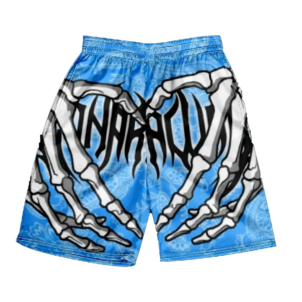 Summer Men Skull Shorts Kids Training Multicolor Shorts Boys Girls Sports Breathable Shorts Adult Hip Hop Short Pants Streetwear