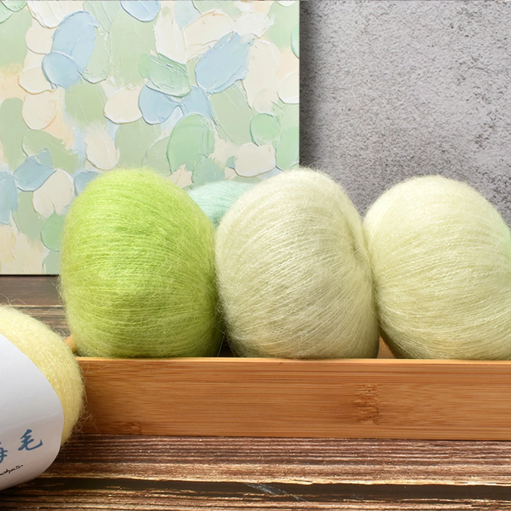 25g/roll Soft Mohair Knitting Angora Wool Yarn for DIY Knitting Fluffy Lace Yarn Knitting Sweater Scarf Shawl