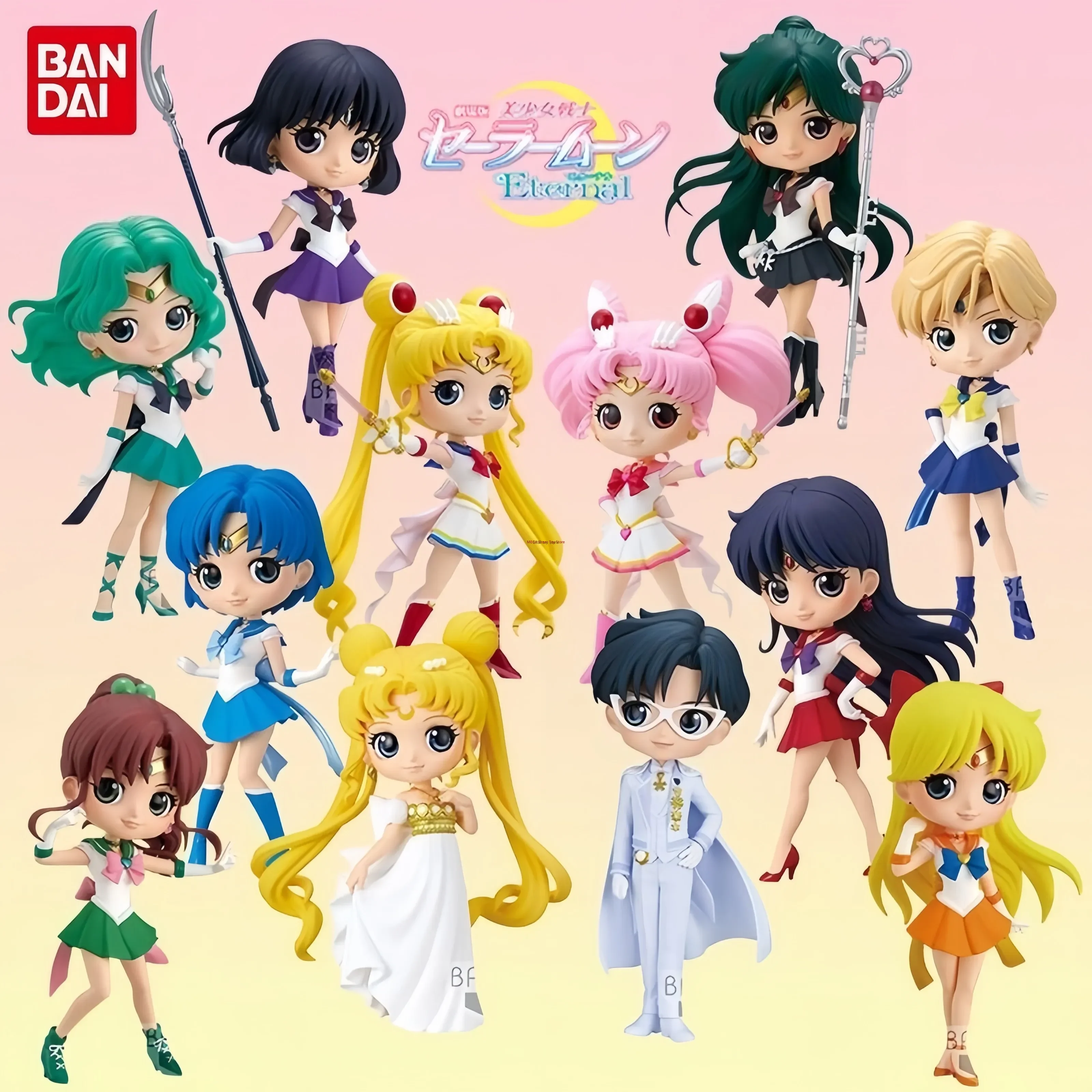 

Bandai Anime Action Figure Qposket Collection Sailor Moon Cosmos Tsukino Usagi Eternal Pvc Model Collectible Gift For Anime Fans