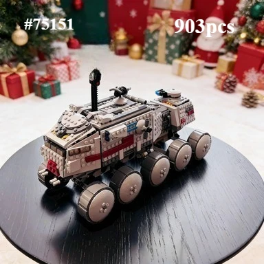 

Танк на десяти колесах 75151, наборы строительных блоков, совместимые с деталями Lego, подходят для рождественских подарков, 903 детали.