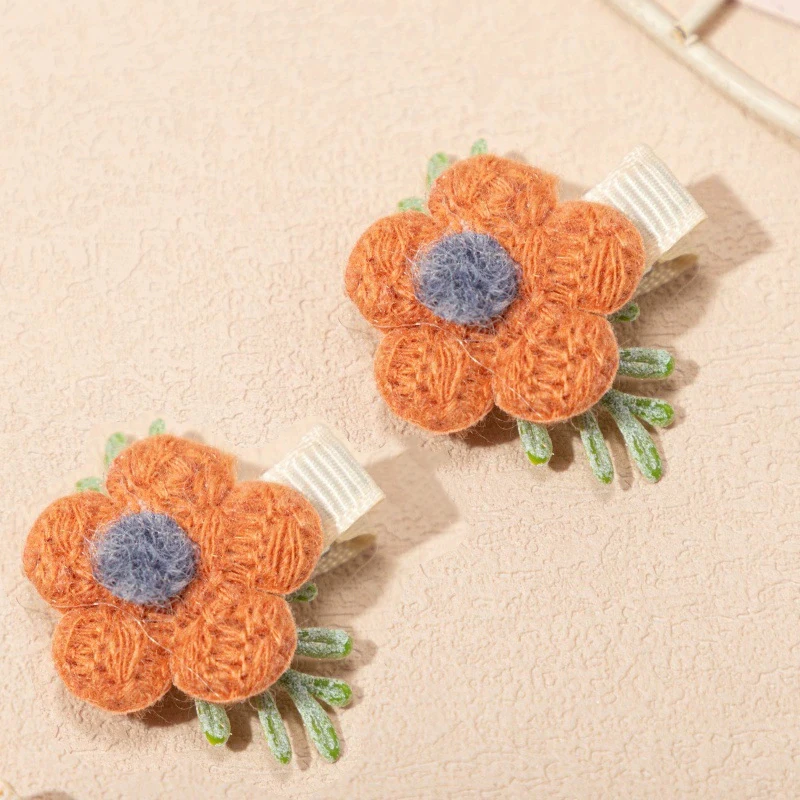 

1 Pair Girls Hair Clips Children's Floral Hairpin Baby Lovely Flower Hair Holder Newborn Hair Accessories Little Girl Side Clip