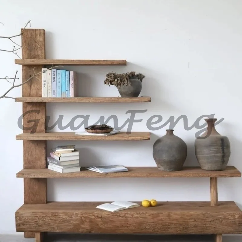 Creative Elm Desktop Rack, Multi-layer Antique Display Rack, Home Desktop Collection Rack