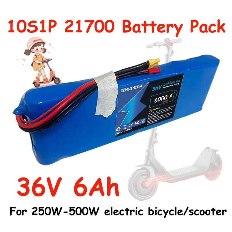 

Nouveau 36 В 6000 мАч 10S1P 21700 Литий-ионный аккумулятор с встроенным 20 А BMS Pour 250 Вт-500 Вт-750 Вт Скутер Électrique