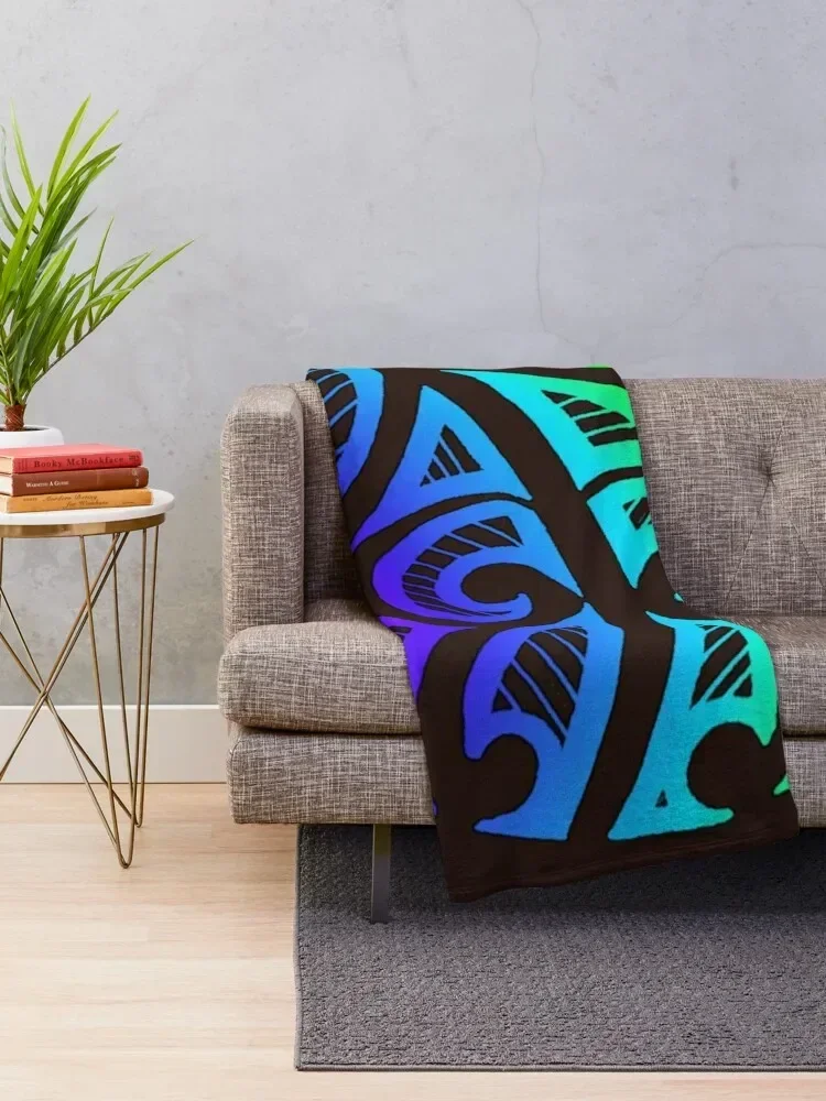 Maori tribal retro neon color Throw Blanket For Sofa Thin warm for winter Bed linens Custom Blankets