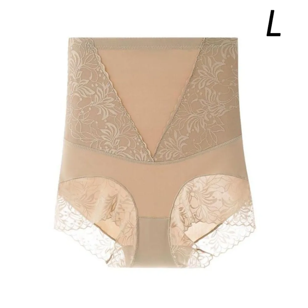 

High Waist Tummy Control Panties Breathable Seamless Body Shaping Slimming Underwear Lace Trim Body Shaper Underwear Women Wear