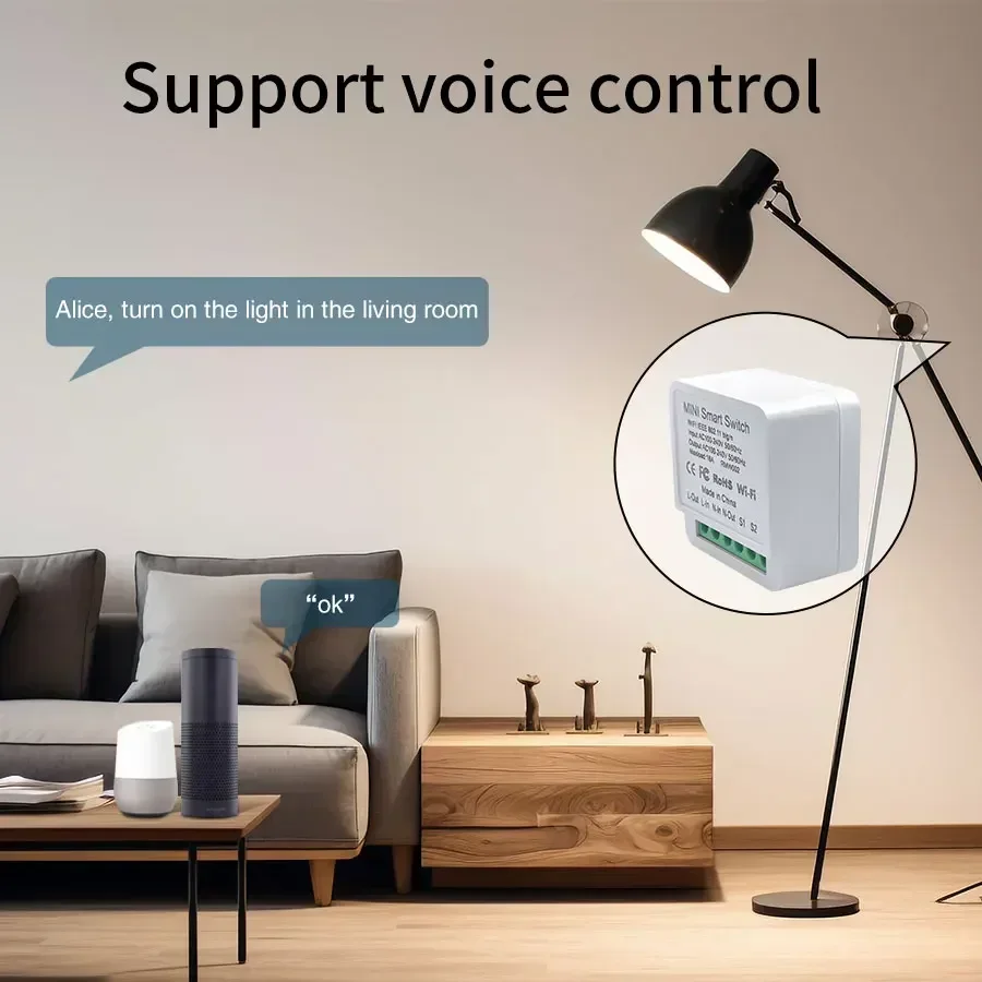 WiFi Smart Switch Module Smart Home Relay Breaker 2-Way Timer Cozylife App Wireless Remote Voice Control With Alexa Google Home