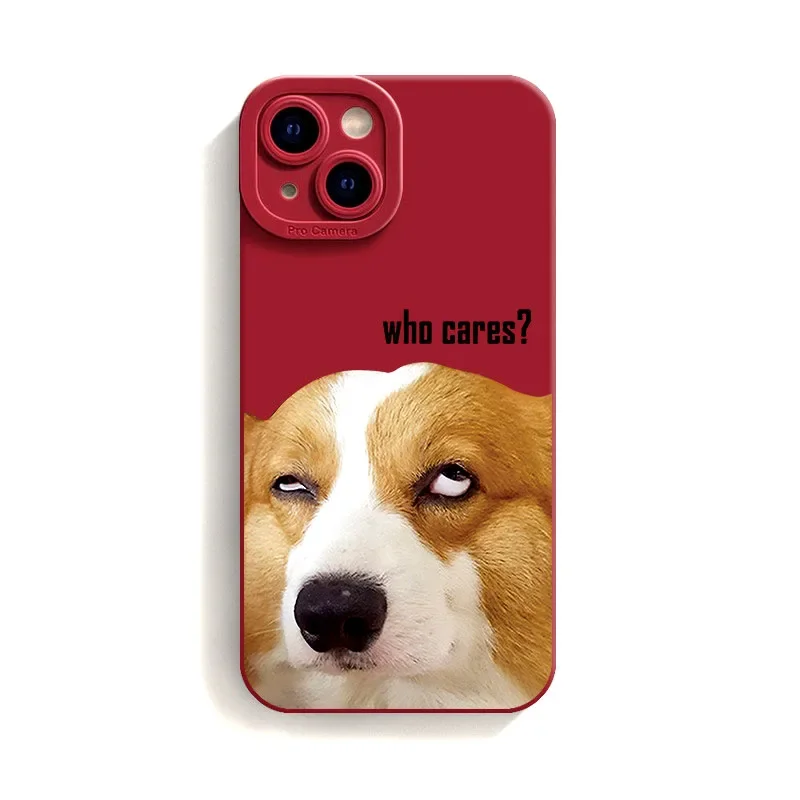 Cute Pet Corgi Dog Phone Case for iPhone 16 15 Pro Max 14 Plus 13 Pro 12 11 XS Max XR 7 8 Plus SE 2020 Matte TPU Silicone Cover