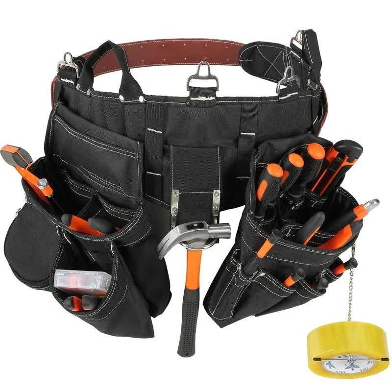 

Tool Belt, 32 Pockets, Adjusts from 32 Inches to 54 Inches, Nylon Heavy Duty Tool Pouch Bag, Detachable Tool Bag for Electric